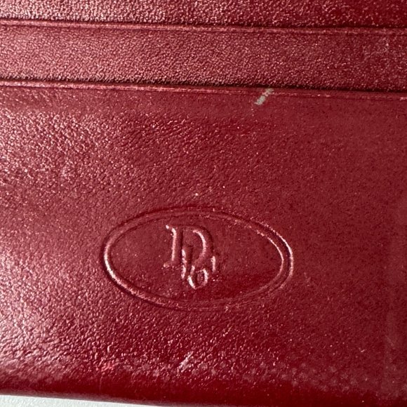Authentic Vintage Dior Burgundy Leather Card Holder/Purse - Picture 2 of 13